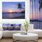 Designart - Hanging Seat in Blue Sunset Beach - Modern Seashore Canvas Art